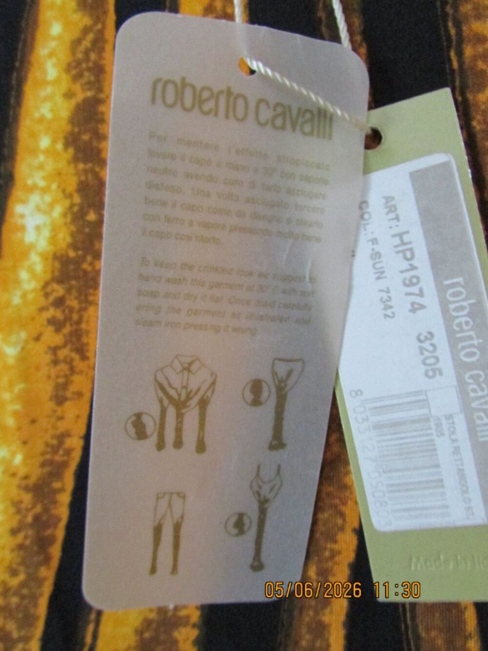 Vintage NWT 2006 Roberto Cavalli Ray of Gold Sun Mini Halter Dress XL - Picture 10 of 15